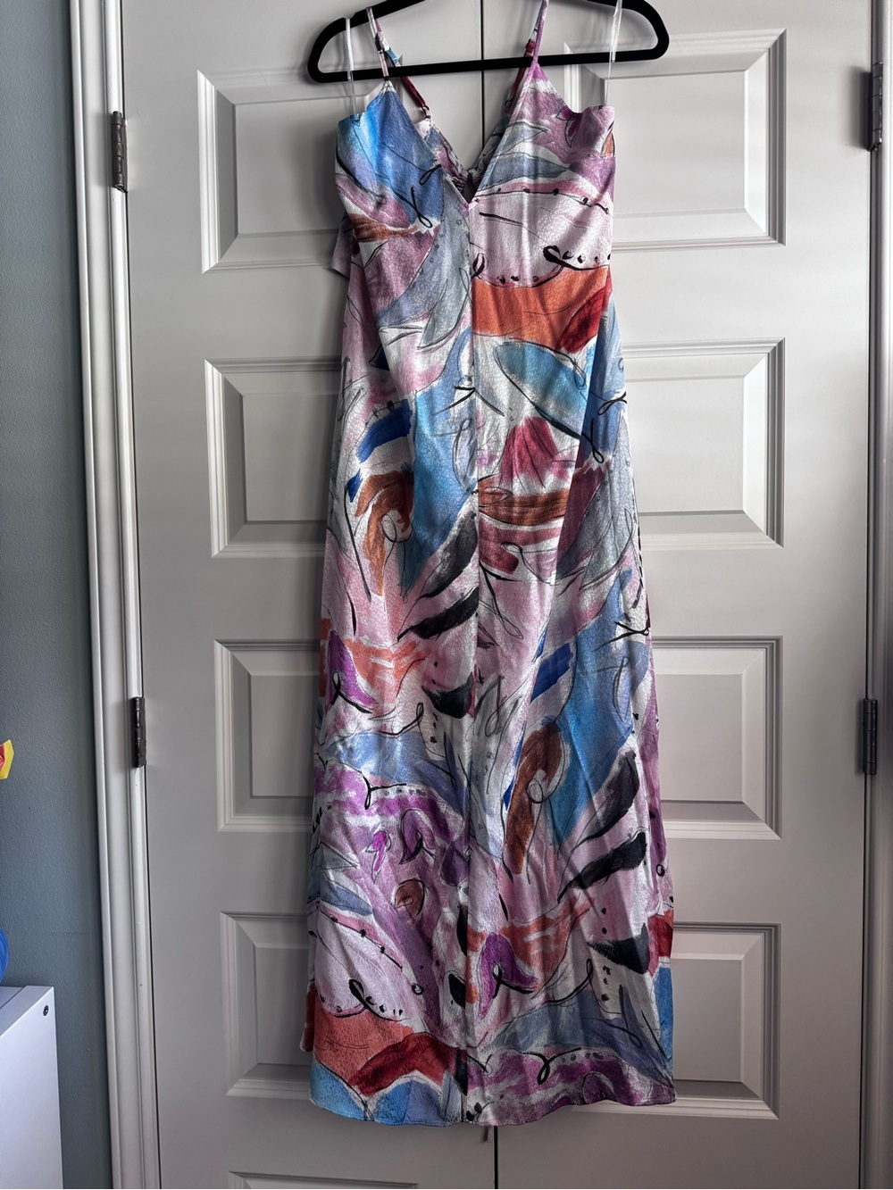 Ted Baker Abstract Watercolor Maxi Dress in Pink, Blue, Purple, Cream